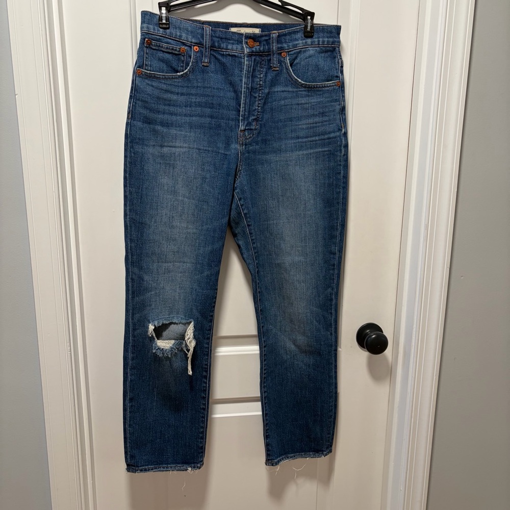 Madewell The Perfect Vintage Crop Jean size 28 Distressed Denim‎ Ankle Jeans